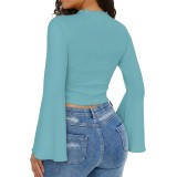 Women Bell Bottom Sleeve Top
