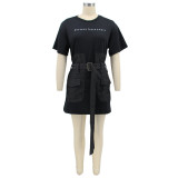 Women Summer Denim Casual Patchwork Dress