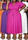 Plus Size Women Ruffle Sleeve Drawstring Pocket V-Neck Top and Skirt Two-Piece Set