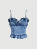 Women Casual Women Denim Camisole Top