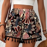 Women Spring/Summer Printed Casual Lace Shorts