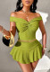 Women Off-Shoulder Cropped Top and Skirt Two-Piece Set