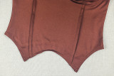 Women Casual Halter Neck Bandeau Sleeveless Backless Top and Pant Two-Piece Set