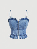 Women Casual Women Denim Camisole Top