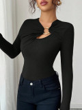 Women Spring Asymmetrical Hollow-Out Top