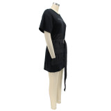 Women Summer Denim Casual Patchwork Dress