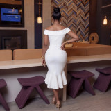 Women's Chic Elegant Off-Shoulder Mermaid Evening Gown