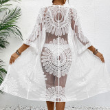Women's Lace Embroidered Cardigan Beach Cover-Up