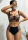 Women's High-Waist Patchwork Two-Piece Bikini Swimsuit