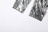 Summer Women's Patchwork Mesh See-Through High-Waist Zip-Up Bodycon Jumpsuit