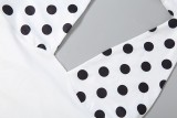 Summer Women's Polka Dot Crop Halter Tank and Slim Pants Set