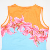 Women's Fashion Printed Sleeveless Bodycon Dress