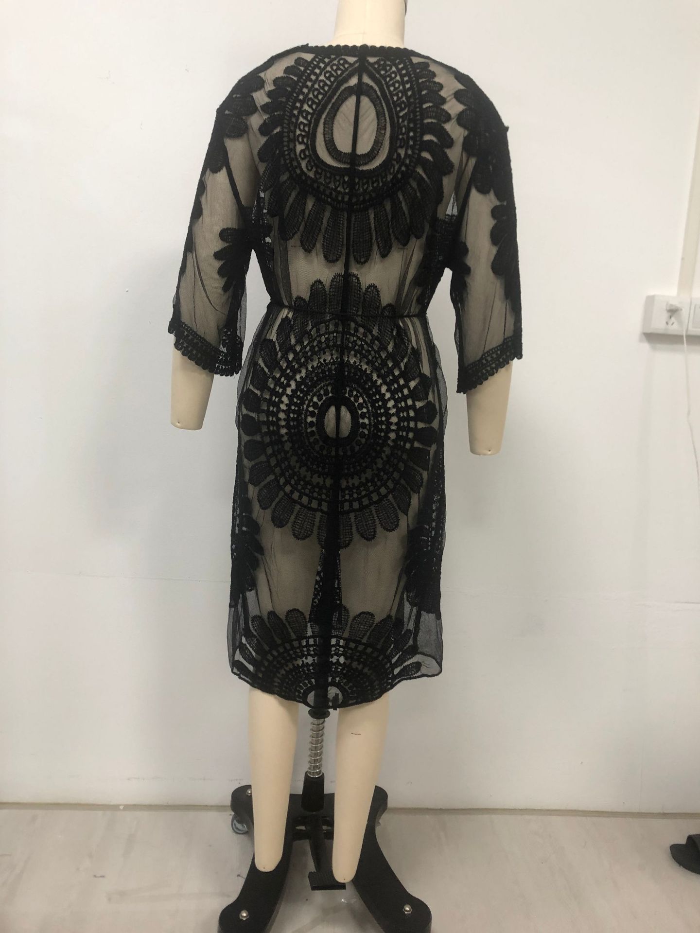 Lace Embroidered Cardigan Cover-Up for Beachwear