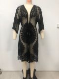 Women's Lace Embroidered Cardigan Beach Cover-Up