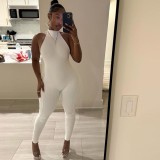 Spring Women's Halter Neck Low Back Tight-Fitting Jumpsuit