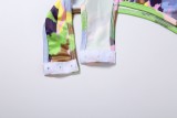Summer Women's Colorblock Bodycon Bodysuit and Cropped Pants Set
