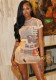 Spring Women's Printed Short Sleeve Bodycon Mini Dress
