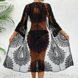 Women's Lace Embroidered Cardigan Beach Cover-Up
