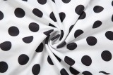 Summer Women's Polka Dot Halter Neck Low Back Bodycon Jumpsuit