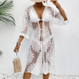 Women's Lace Embroidered Cardigan Beach Cover-Up
