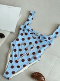 Women's Polka Dot One-Piece Bikini Swimsuit