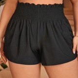 Women's Solid Color High-Waist Square Leg Swim Bottoms