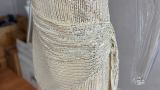 Women's Chic Off-Shoulder Sequin Solid Color Bodycon Evening Mini Dress