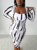 Plus Size Women's Strapless Bikini Three-Piece Set with Long Sleeve Cover-Up