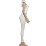 Spring Women's Halter Neck Low Back Tight-Fitting Jumpsuit