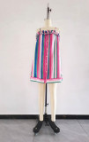 Summer Holiday Women's Striped Strap Loose Fashion Dress