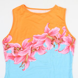 Women's Fashion Printed Sleeveless Bodycon Dress