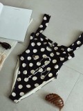 Women's Polka Dot One-Piece Bikini Swimsuit