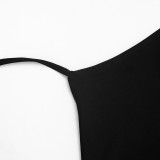 Summer Women's Halter Cowl Neck Tie-Up Top and Bodycon Skirt Two-Piece Set