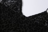 Summer Women's Flocked Strap Bodycon Tight-Fitting Jumpsuit