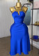 Summer Women's Fashion V-Neck Sleeveless Strap Slim Waist Dress