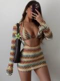Women's Low Back Bodycon Cover-Up Mini Beach Dress