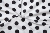 Summer Women's Polka Dot Halter Neck Low Back Bodycon Jumpsuit