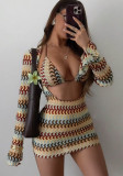 Women's Low Back Bodycon Cover-Up Mini Beach Dress