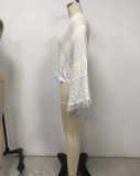 Women's Seashell Pattern Fringe Bell Sleeve Beach Cover-Up