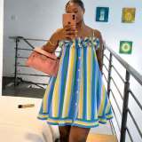 Summer Holiday Women's Striped Strap Loose Fashion Dress
