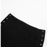 Summer Women's Halter Cowl Neck Tie-Up Top and Bodycon Skirt Two-Piece Set
