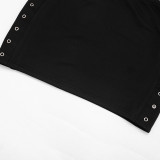 Summer Women's Halter Cowl Neck Tie-Up Top and Bodycon Skirt Two-Piece Set