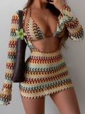 Women's Low Back Bodycon Cover-Up Mini Beach Dress