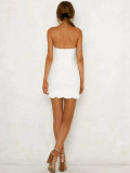 Women's Strapless Slim Waist Bodycon Mini Dress