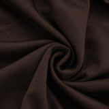 Summer Women's Solid Color Sleeveless Metal Ring Halter Cowl Neck Bodycon Dress