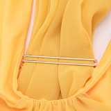 Spring Summer Women Sexy Halter Neck Patchwork Dress