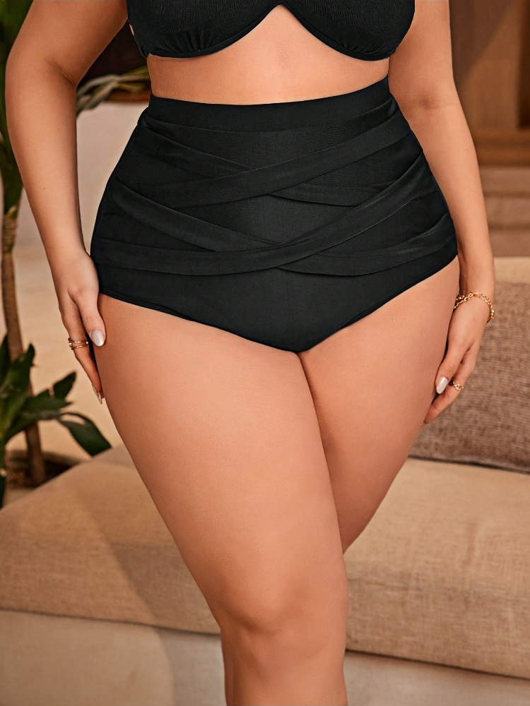 Plus Size High Waist Triangle Bikini Bottom