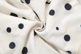 Summer Women Polka Dot Printed Lace-Up Patchwork Ruffled Bell Bottom Pants