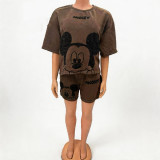 Summer Men & Women Short Sleeve T-Shirt & Shorts Tracksuit Embroidery Color Block Trendy Two-Piece Set