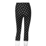 Summer Women Printed Casual Low Waist Tight Fitting Capri Pants